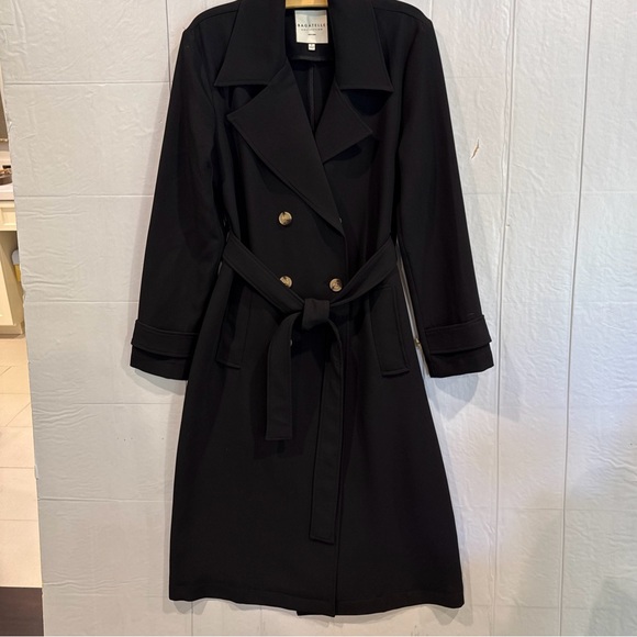 bagatelle Jackets & Blazers - bagatelle Black Double Breasted Belted Trenchcoat